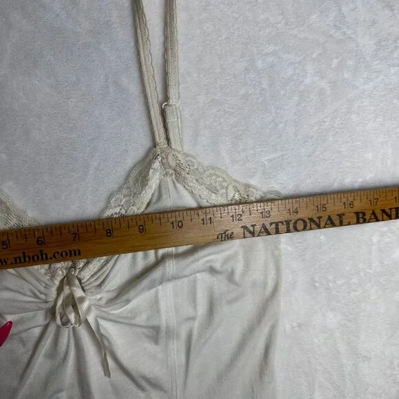 Guess Jeans Lace-Trimmed Ivory Camisole Top Vintage, Y2K, 90'S - Picture 6 of 10